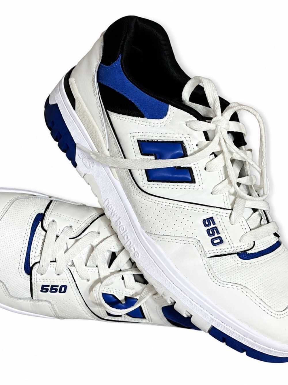 New Balance 550 Men's White and Blue Retro Court Sneakers